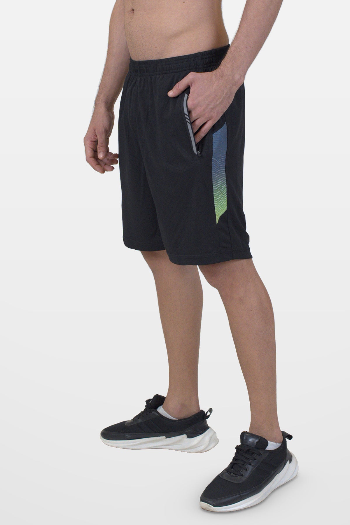 FlowCourt Performance Shorts | Slate – three-quarter