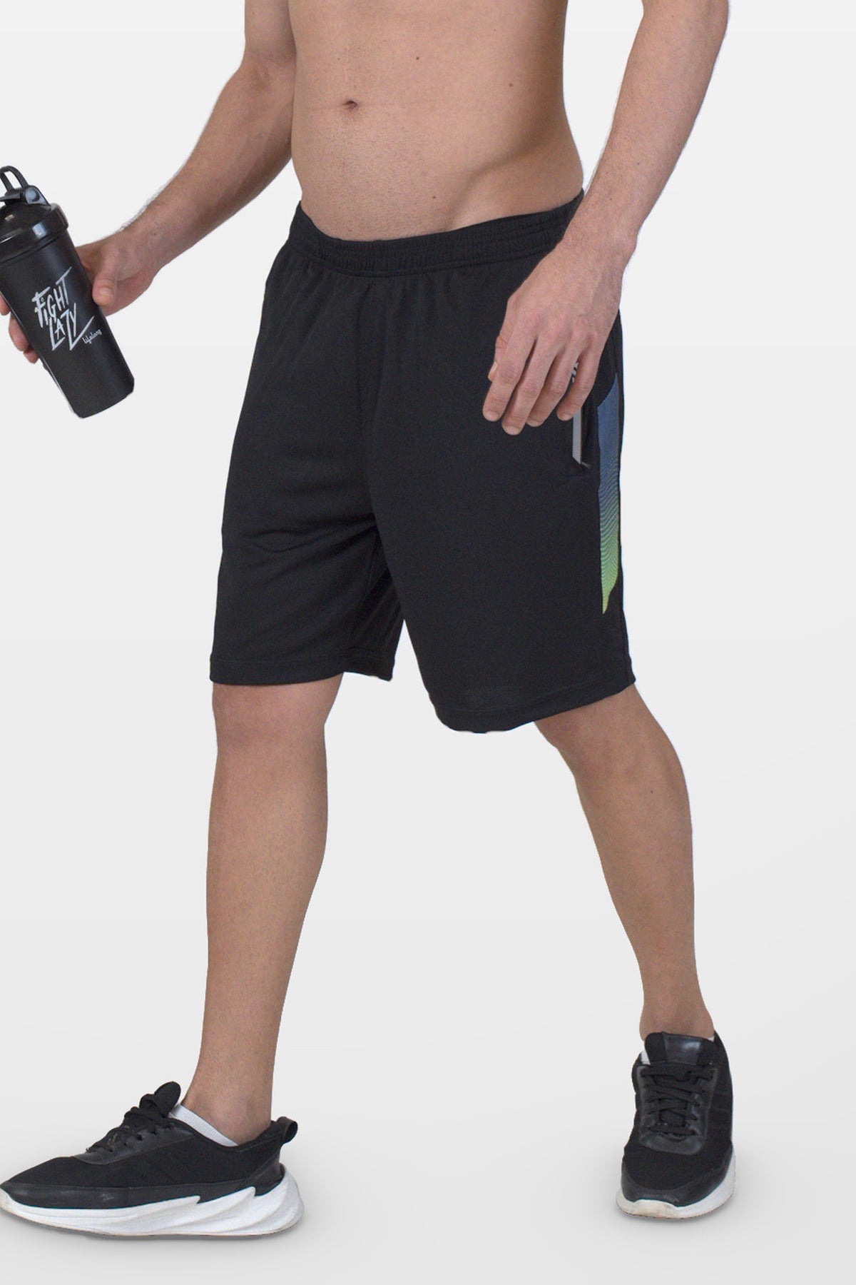 FlowCourt Performance Shorts | Slate – three-quarter
