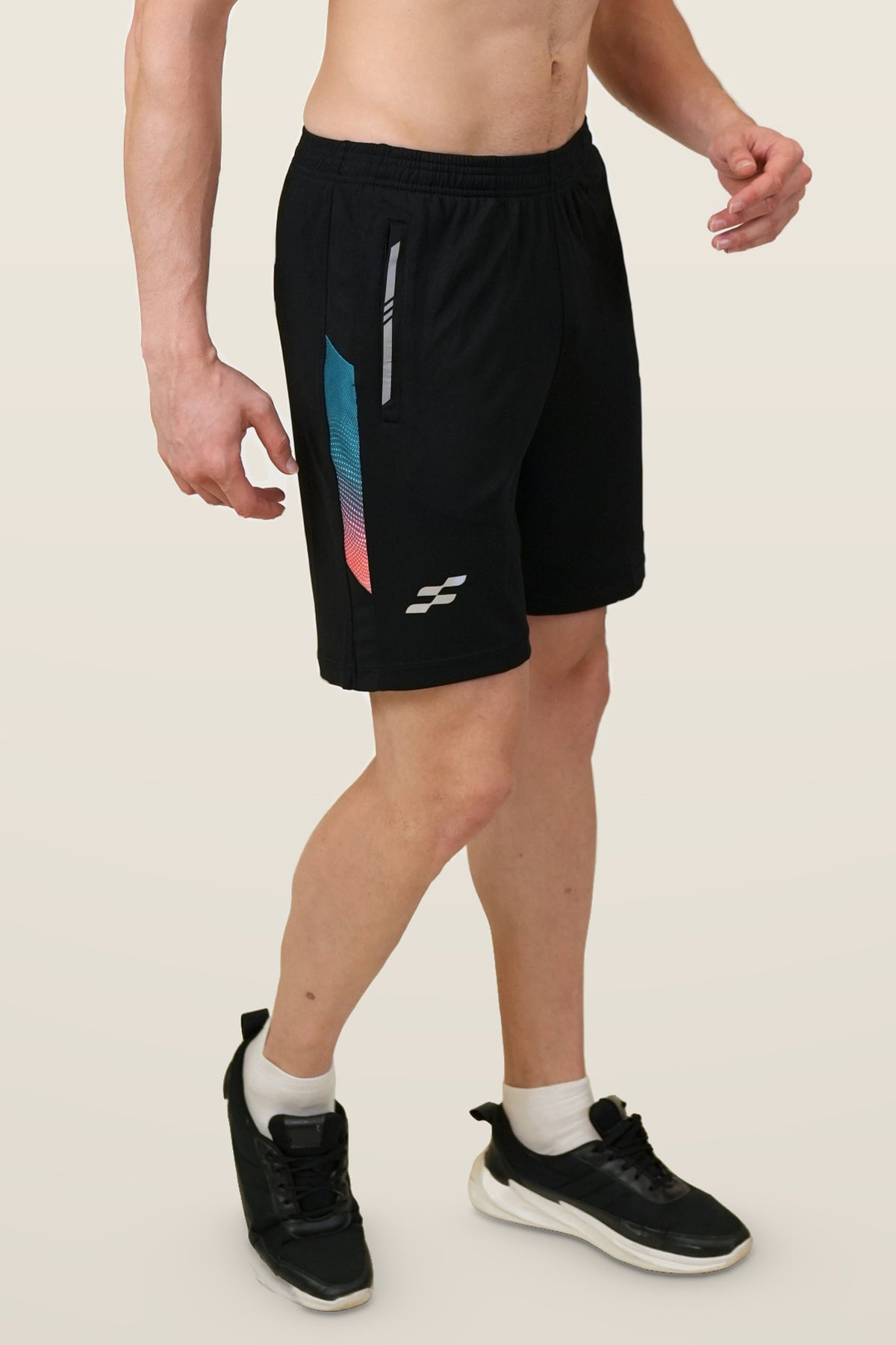 FlowCourt Performance Shorts | Teal – three-quarter