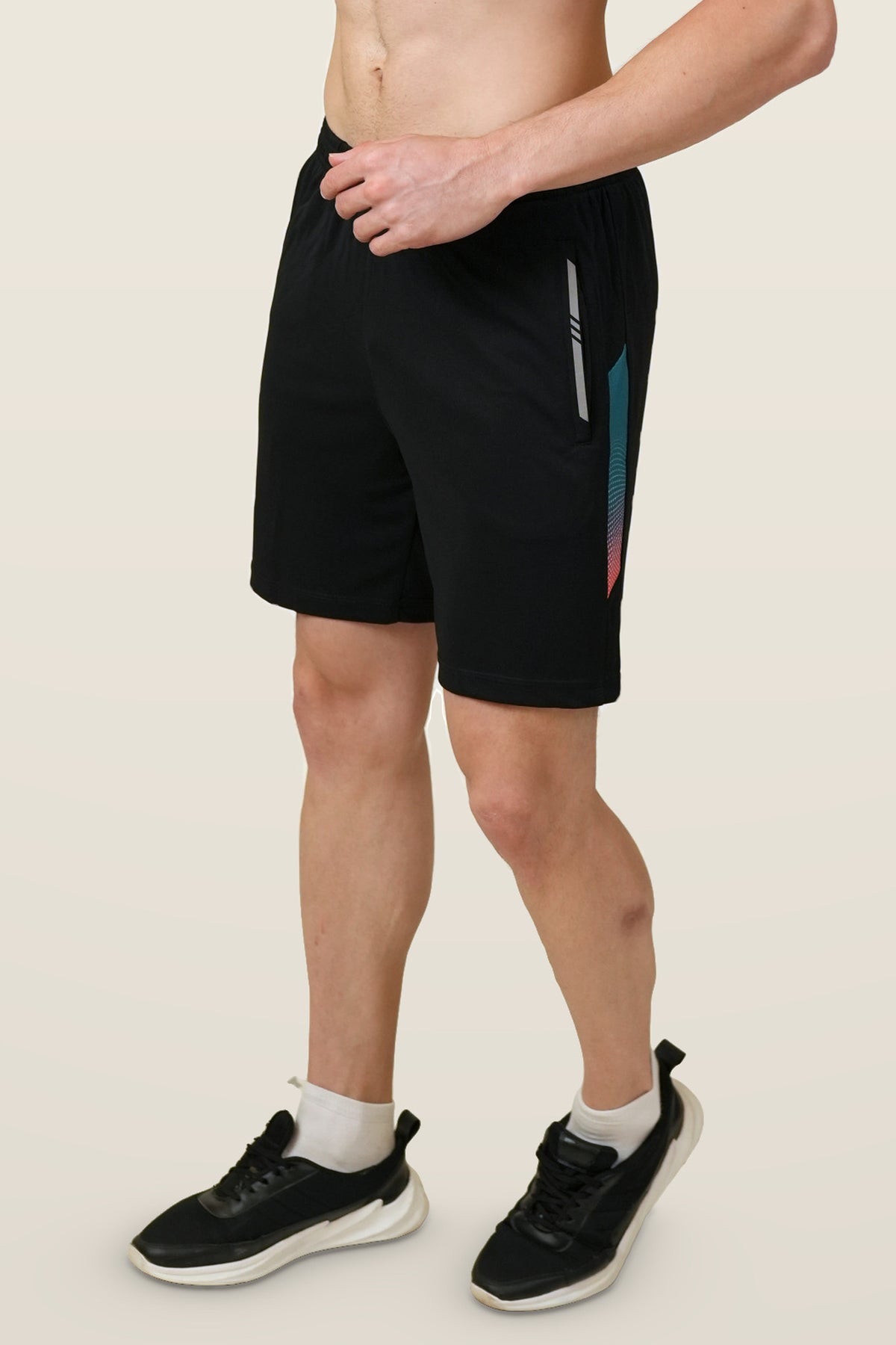 FlowCourt Performance Shorts | Teal – three-quarter