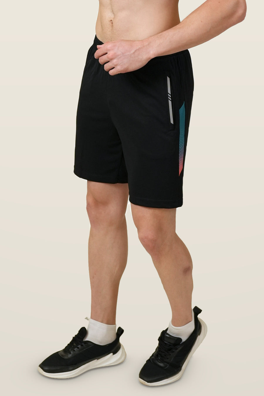 FlowCourt Performance Shorts | Teal – three-quarter