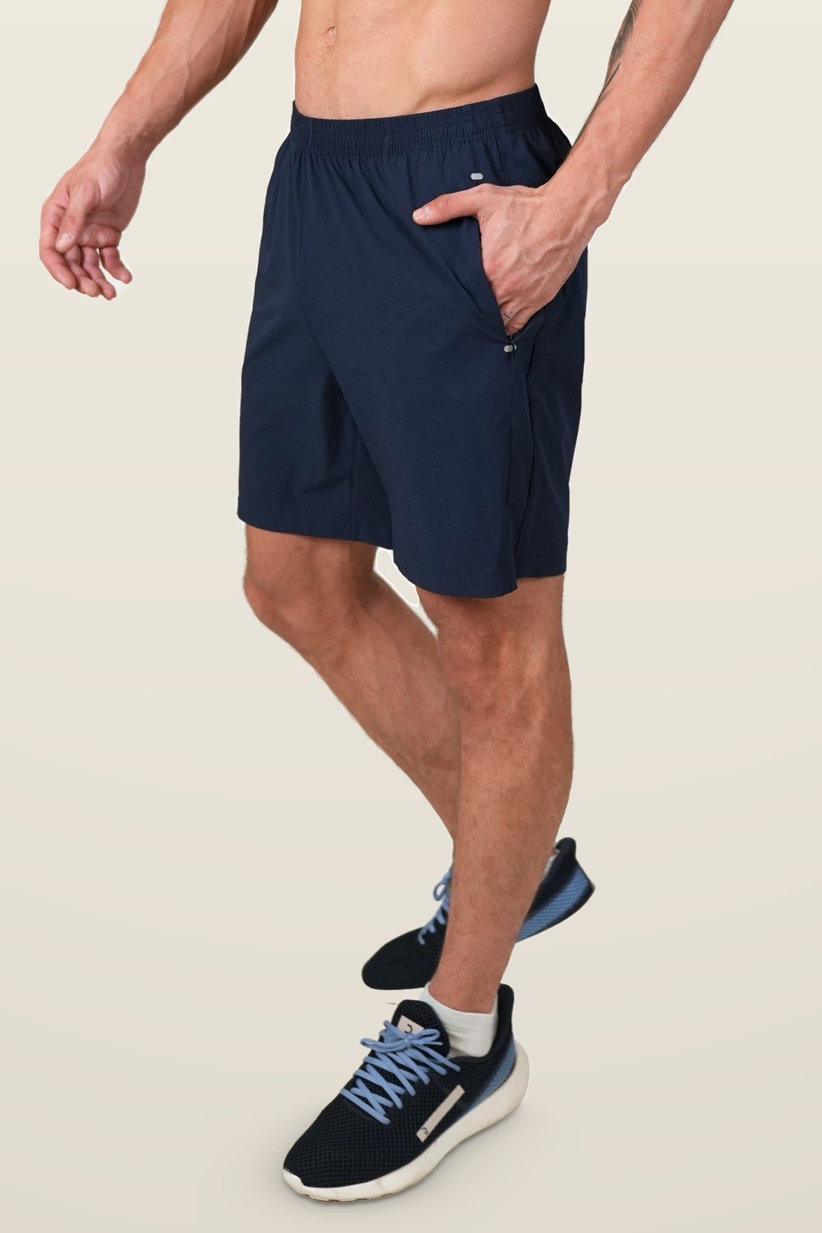 FlyLite Performance Shorts | Navy – three-quarter