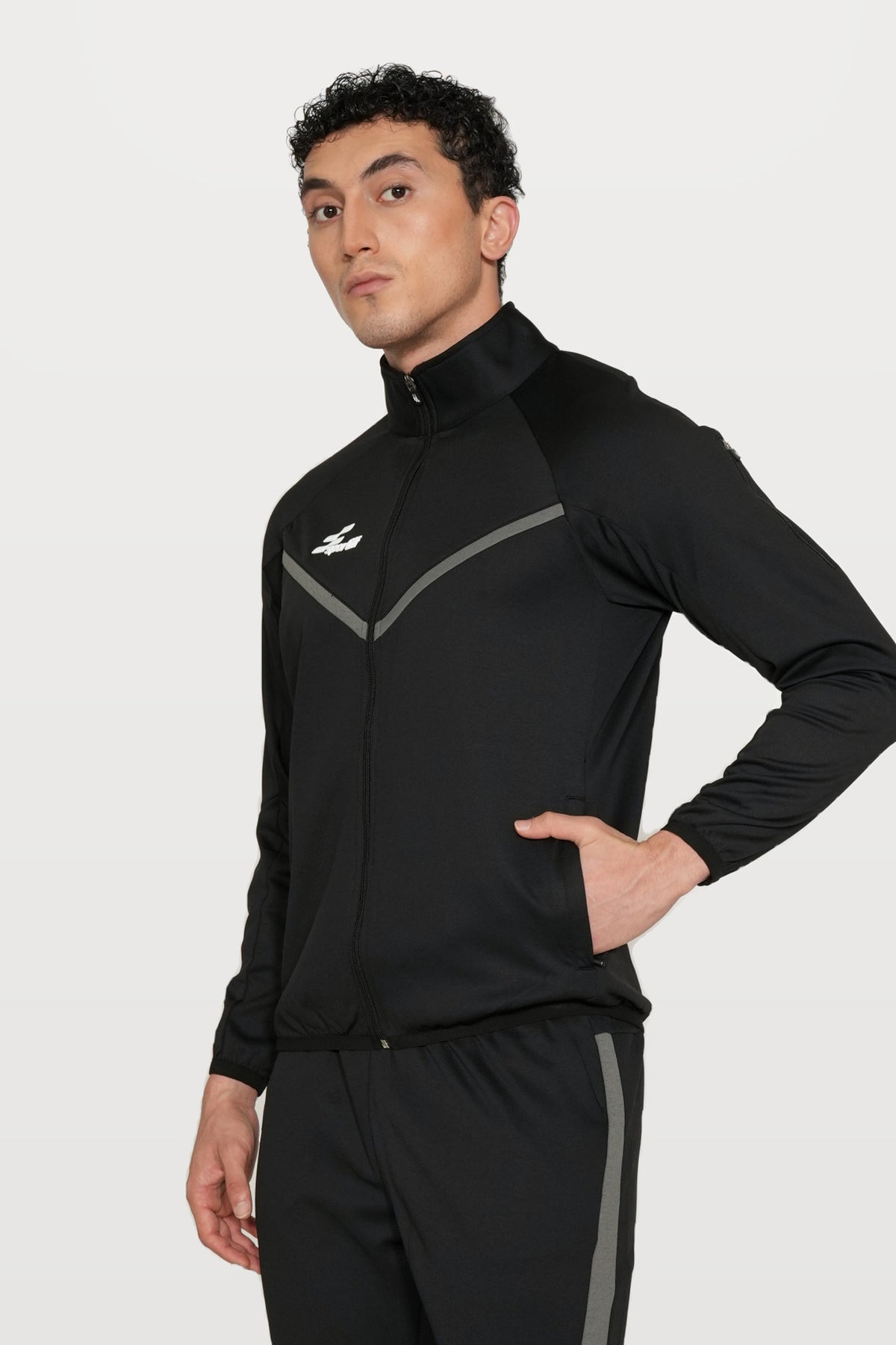 Ghostryder Performance Track Top | Black – three-quarter