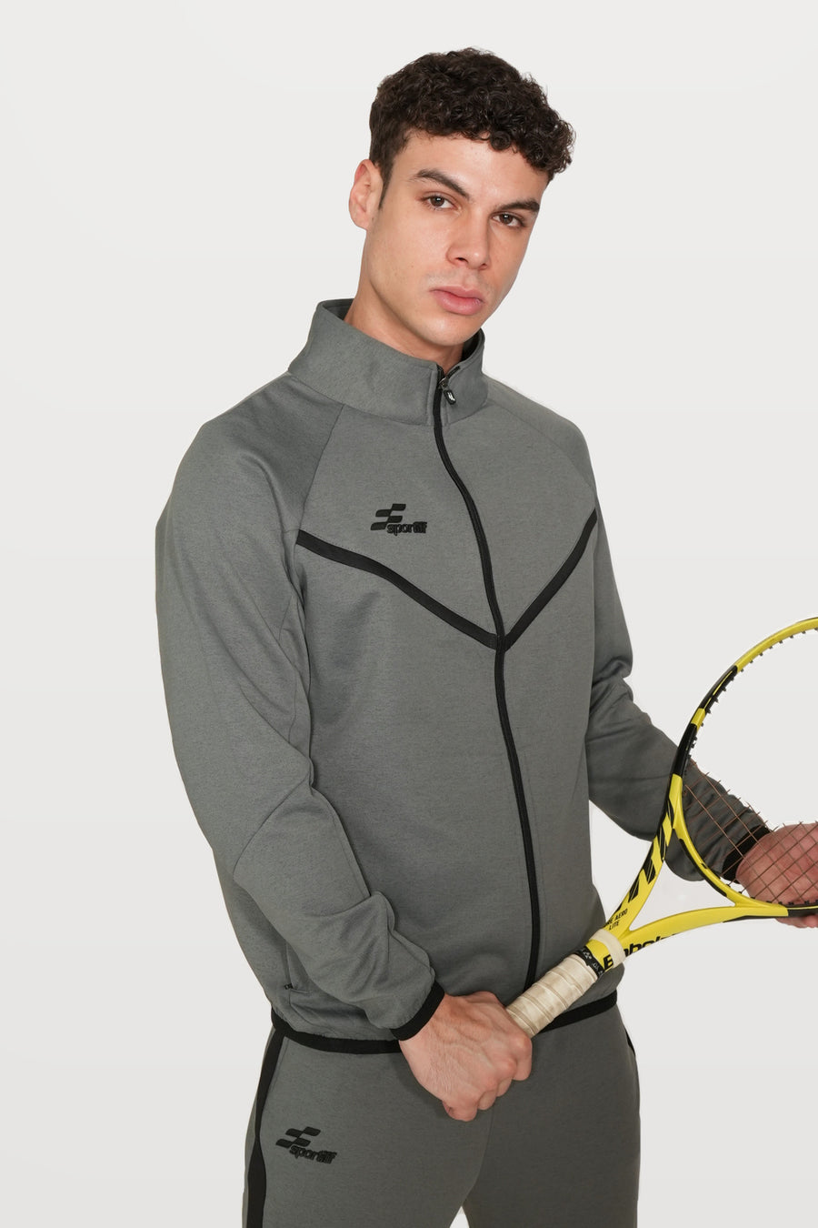 Ghostryder Performance Track Top | Light Grey – three-quarter