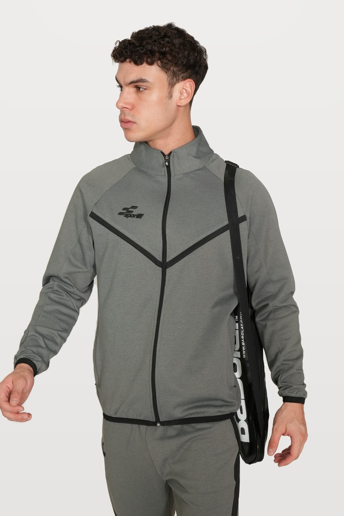 Ghostryder Performance Track Top | Light Grey – front