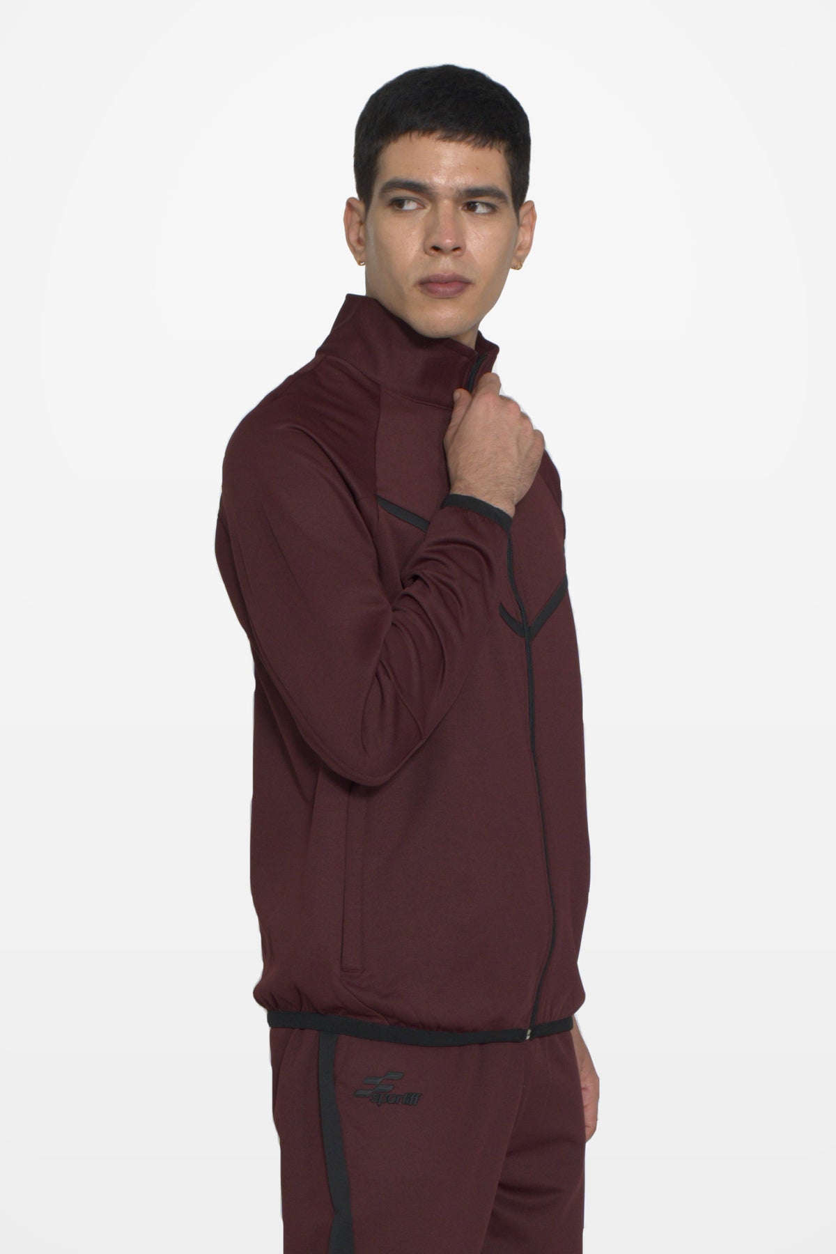 Ghostryder Performance Track Top | Maroon – three-quarter