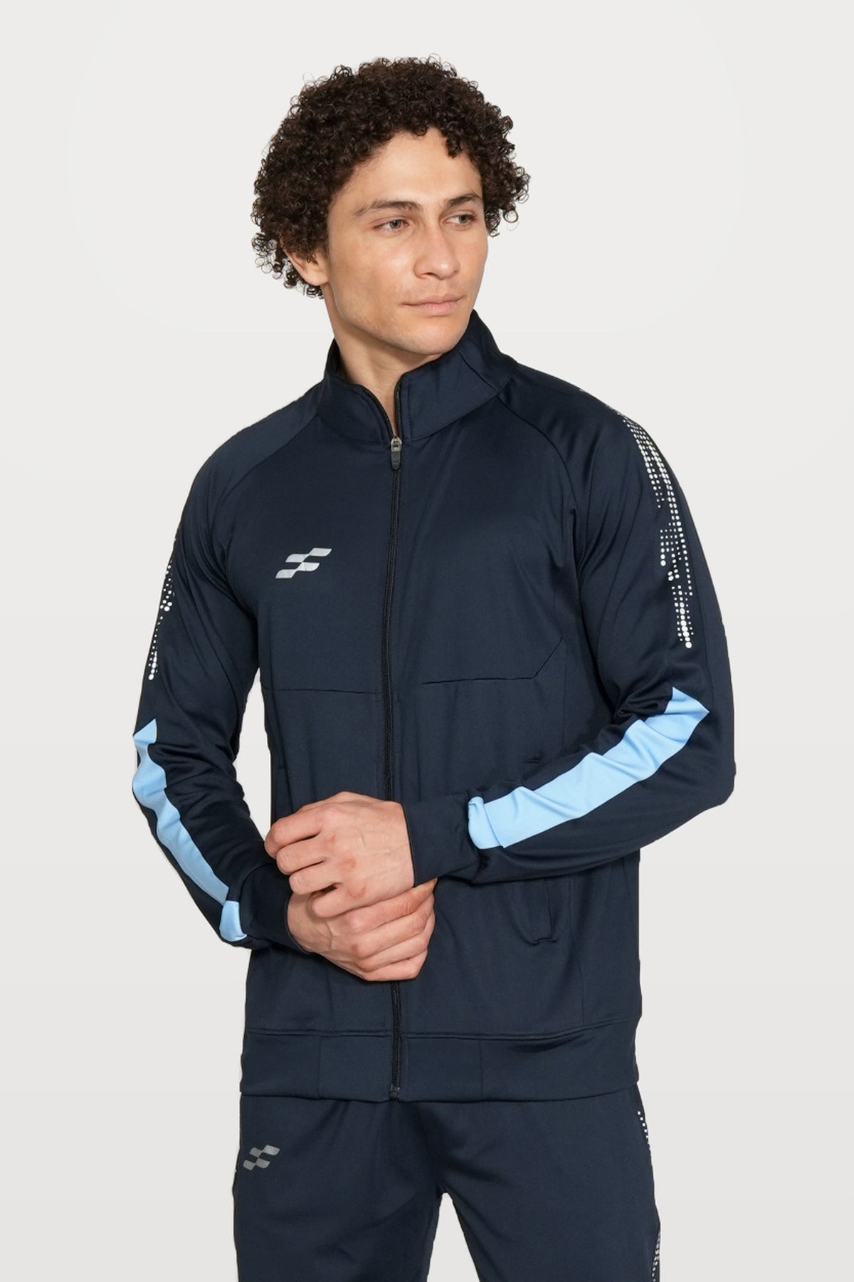 Glow-Strike Performance Track Top | Navy – front