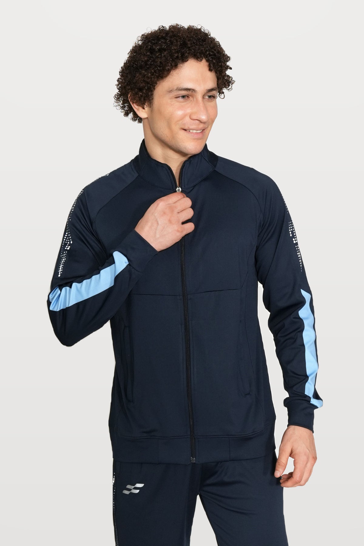 Glow-Strike Performance Track Top | Navy – front
