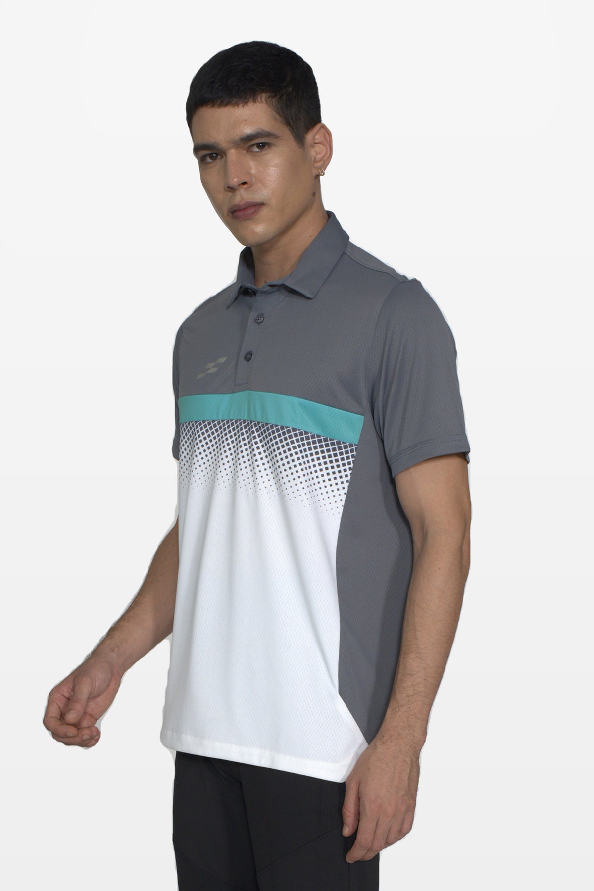 Matchpoint Performance Polo T-Shirt | Grey – three-quarter