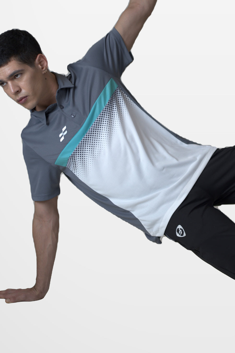 Matchpoint Performance Polo T-Shirt | Grey – three-quarter