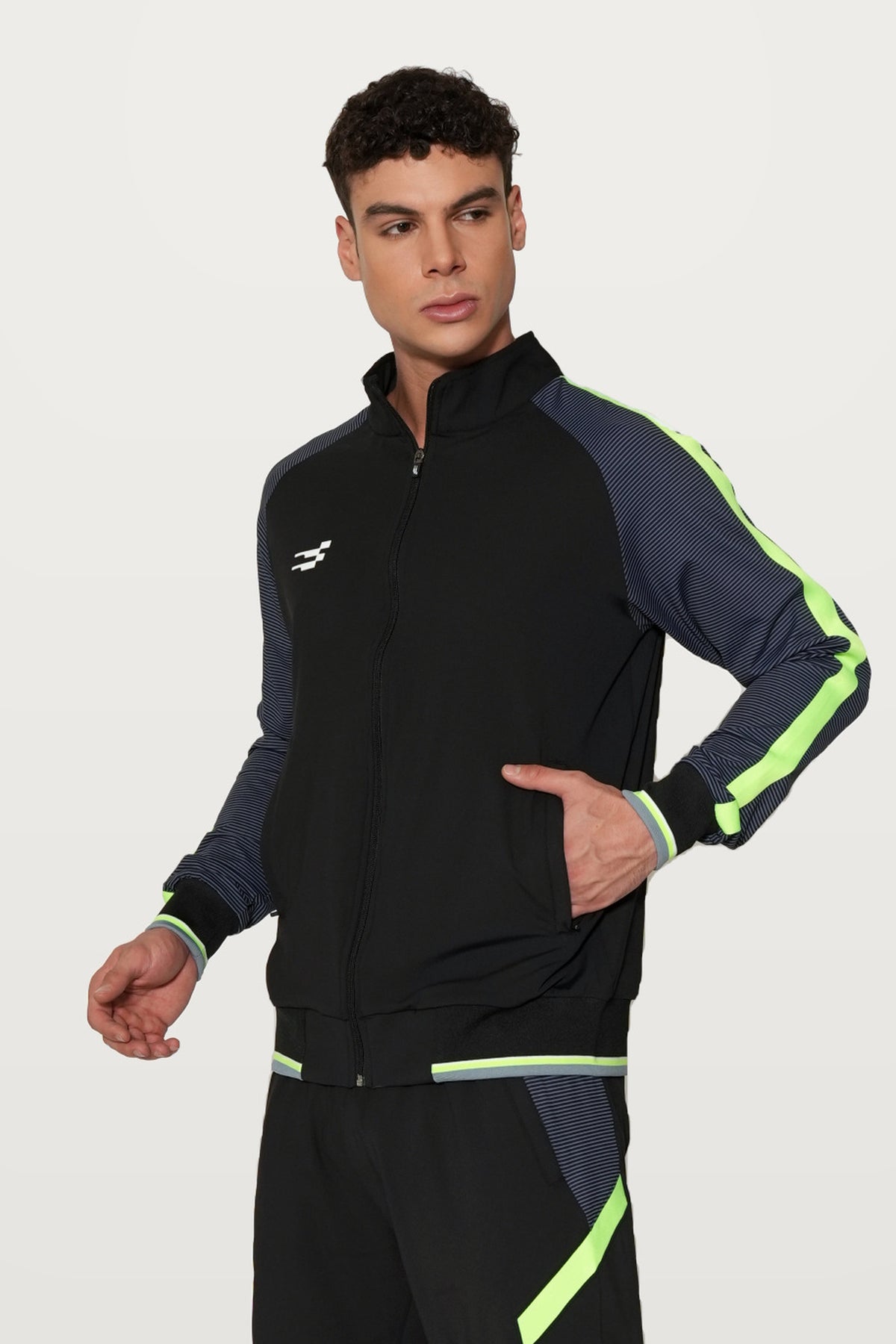 Nurox Performance Track Top | Black – three-quarter