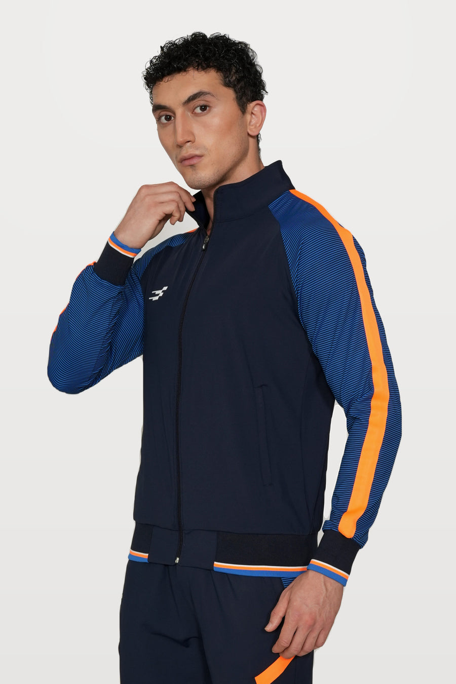 Nurox Performance Track Top | Navy – three-quarter