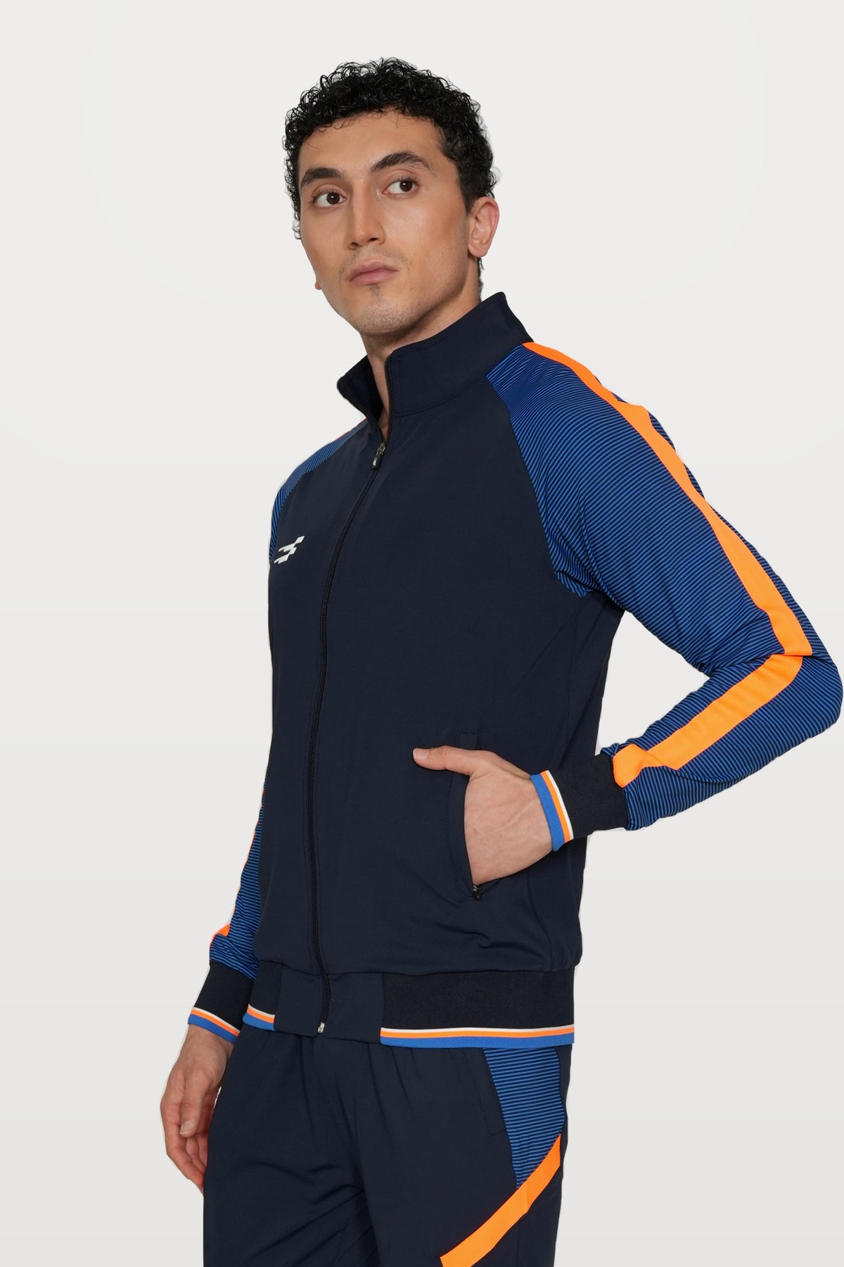 Nurox Performance Track Top | Navy – three-quarter