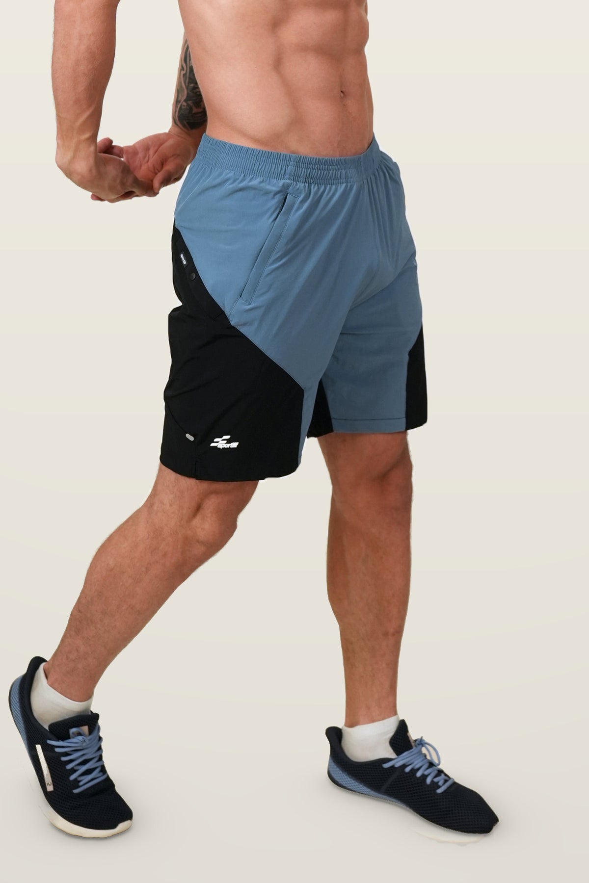 Pivot-Pro Performance Shorts | Grey/Black – three-quarter