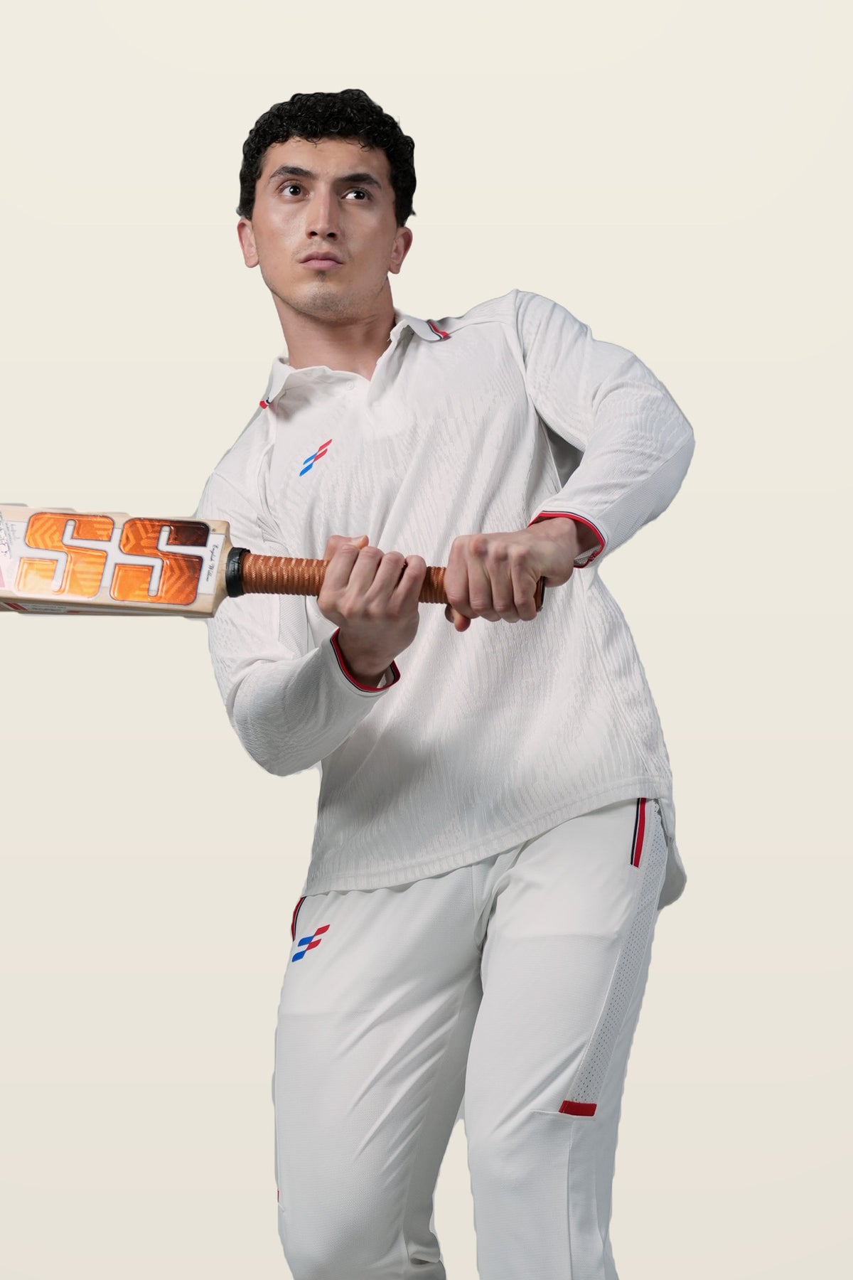 Power Strike Cricket Whites T-Shirt | Full-Sleeve – front