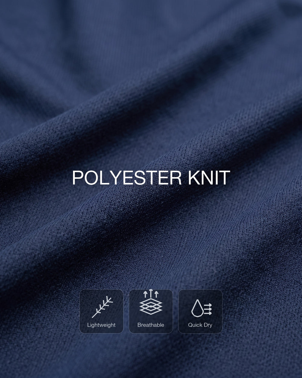 Lightweight polyester that breathes and dries fast.
