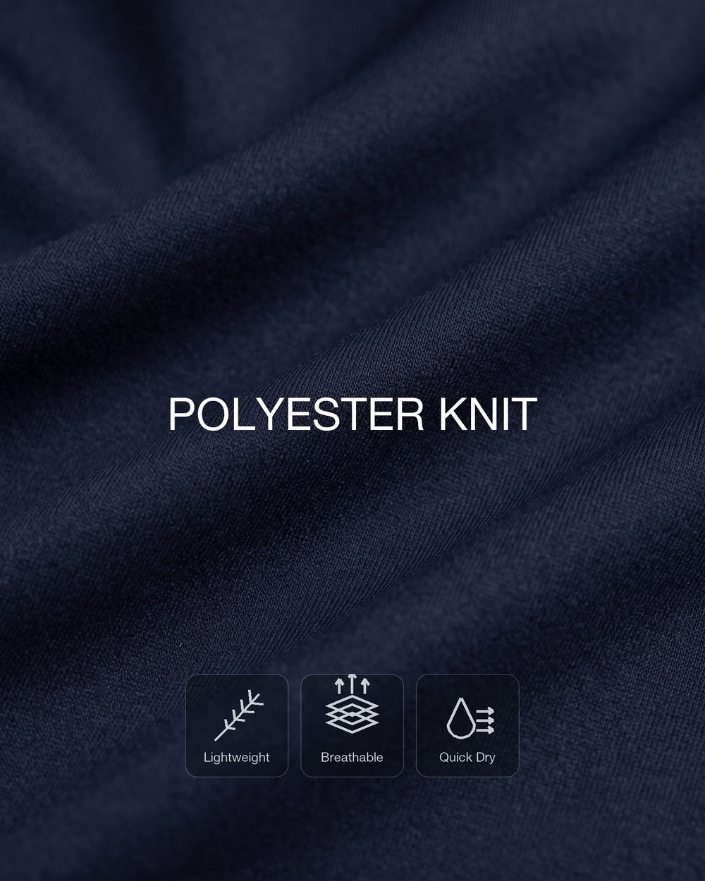 Lightweight polyester that breathes and dries fast.