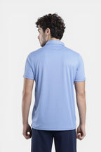 Sportiff brilliant blue polo t-shirt made from breathable square tank knit fabric with snap button placket.