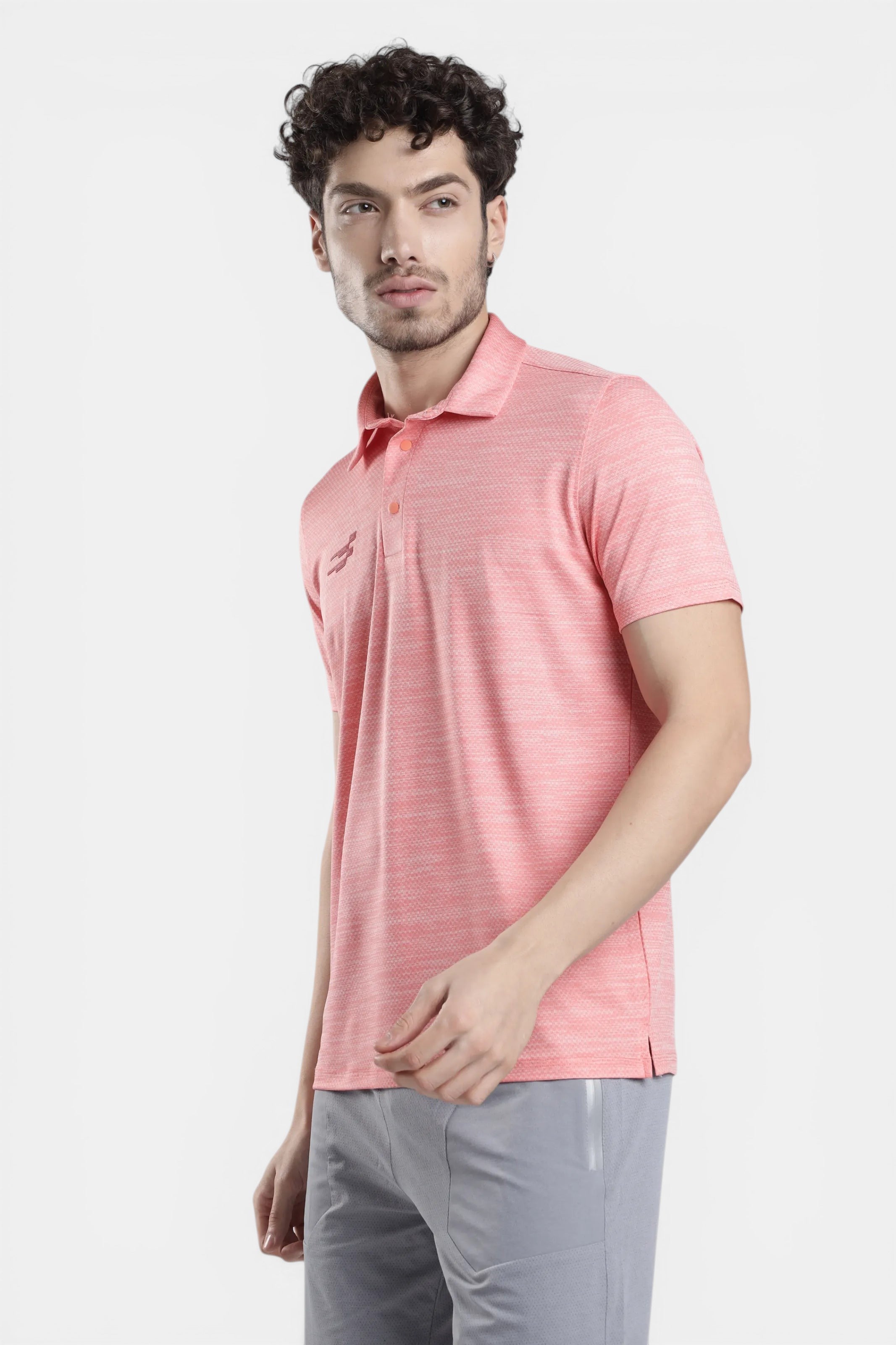 Lightweight melange sports polo t-shirt for men training wear