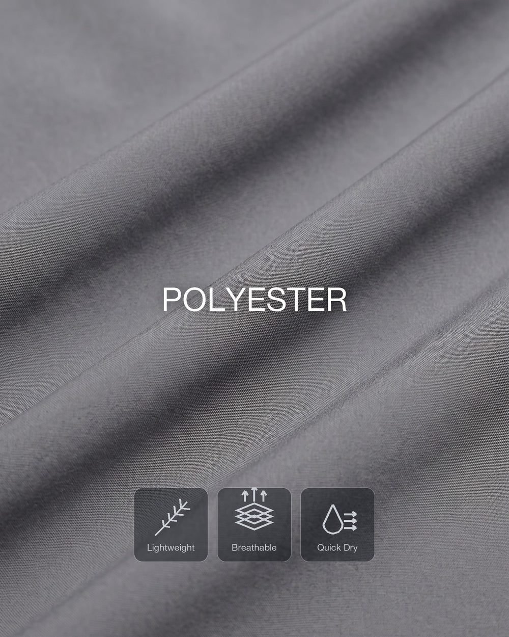 Lightweight polyester that breathes and dries fast.