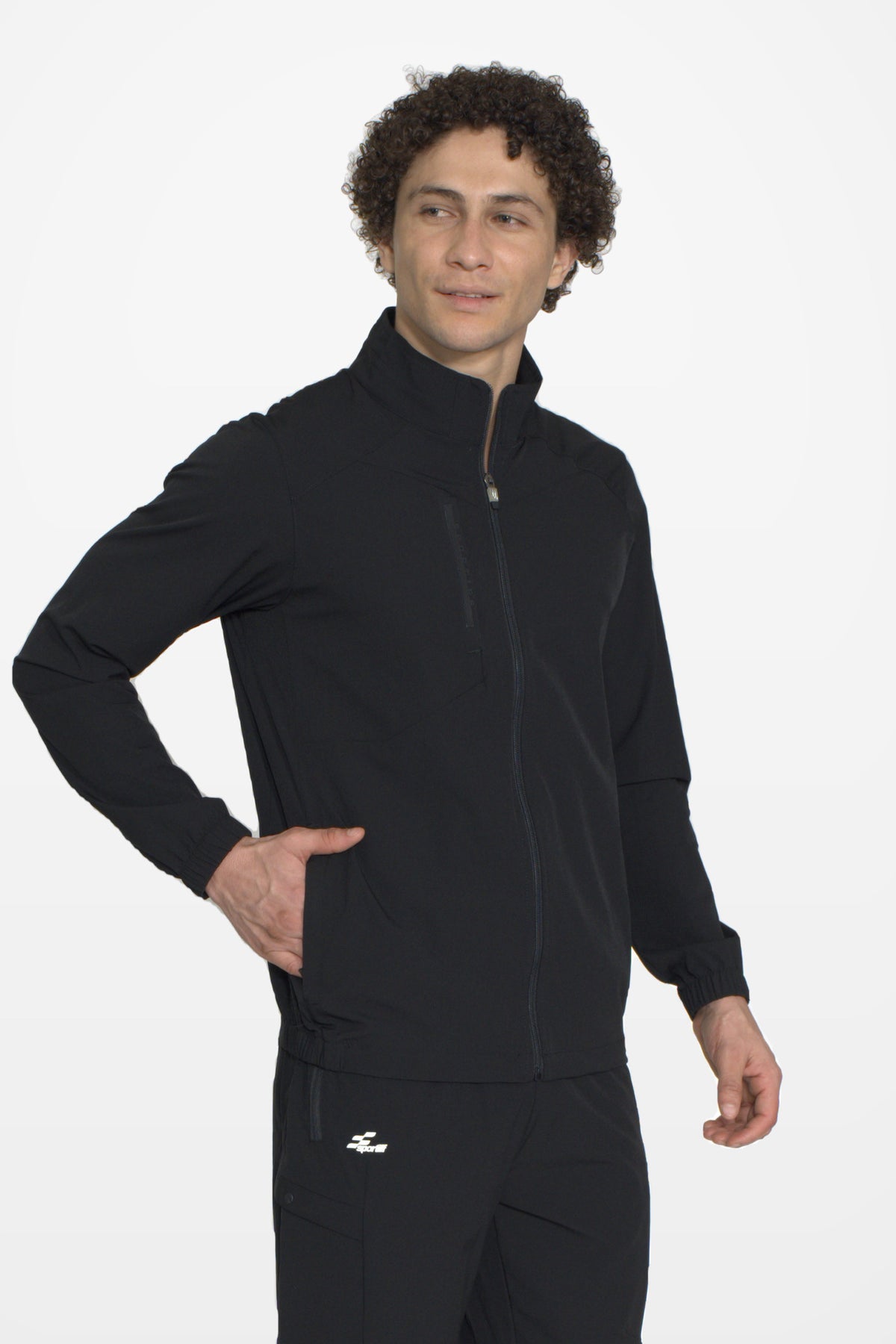 Vertex Performance Track Top | Black – three-quarter