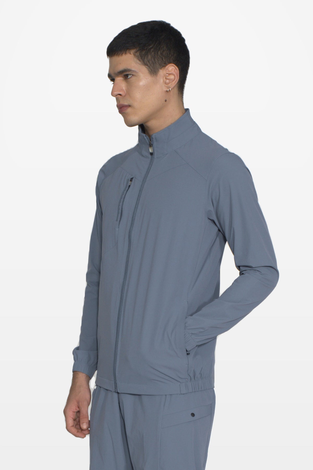 Vertex Performance Track Top | Light Grey – three-quarter
