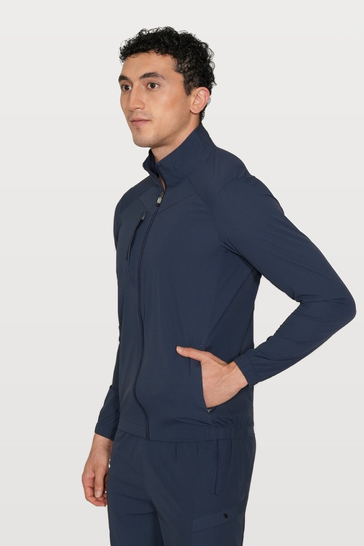 Vertex Performance Track Top | Navy – three-quarter
