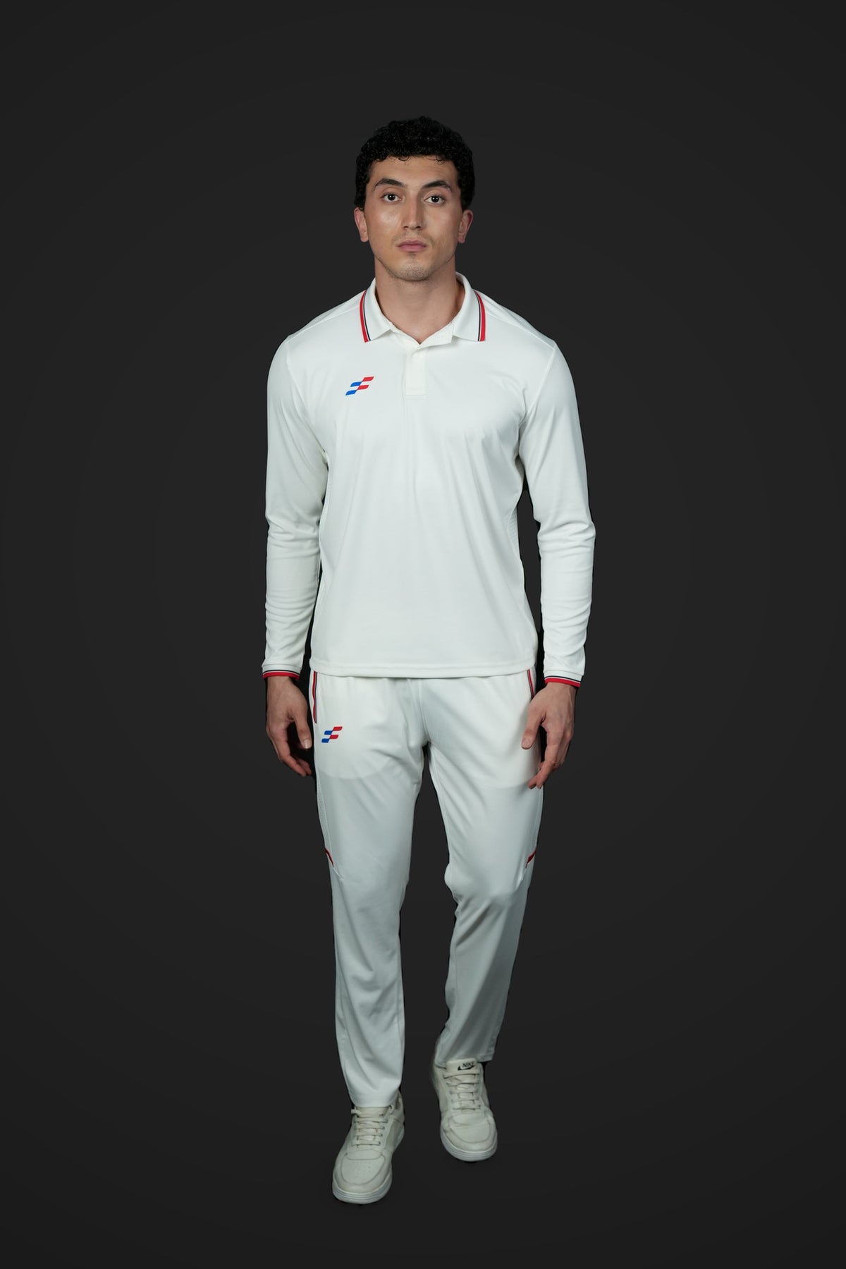 Yorker Cricket Whites T-Shirt | Full-Sleeve – front