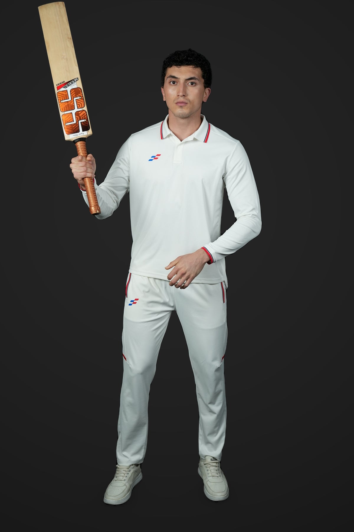 Yorker Cricket Whites T-Shirt | Full-Sleeve – front