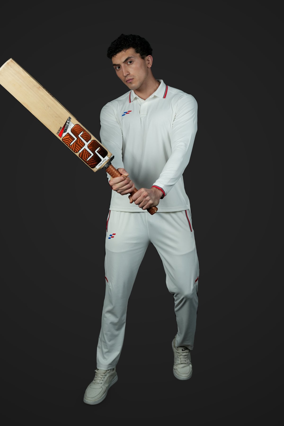 Yorker Cricket Whites T-Shirt | Full-Sleeve – front