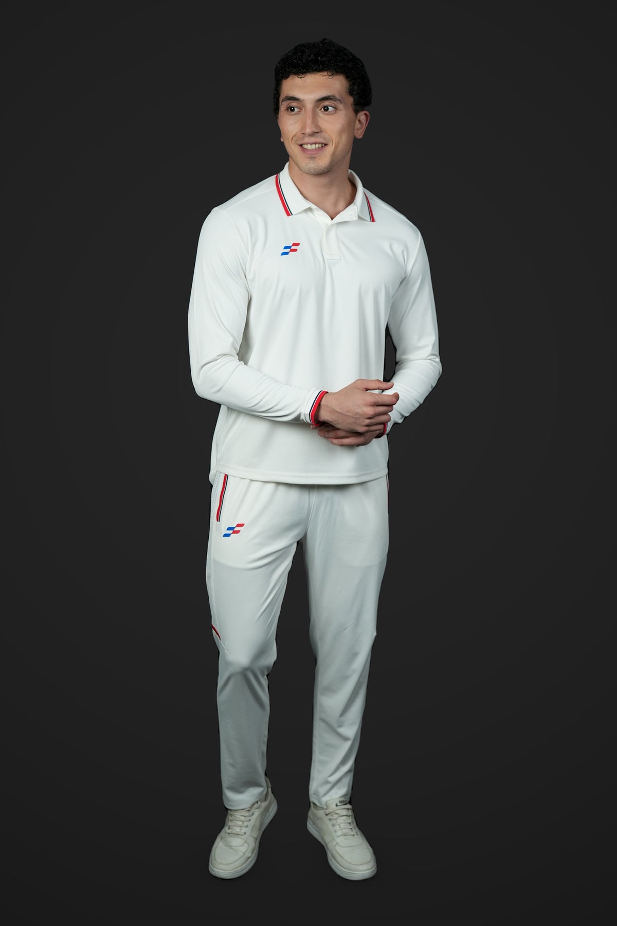 Yorker Cricket Whites T-Shirt | Full-Sleeve – front