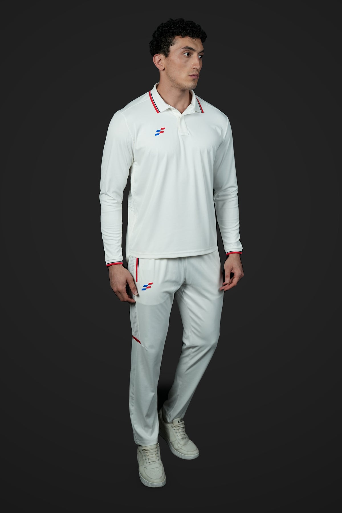 Yorker Cricket Whites T-Shirt | Full-Sleeve – front